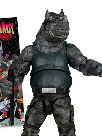 Teenage Mutant Ninja Turtles Page Punchers Rocksteady 5" Action Figure with Comic Gallery Image 2