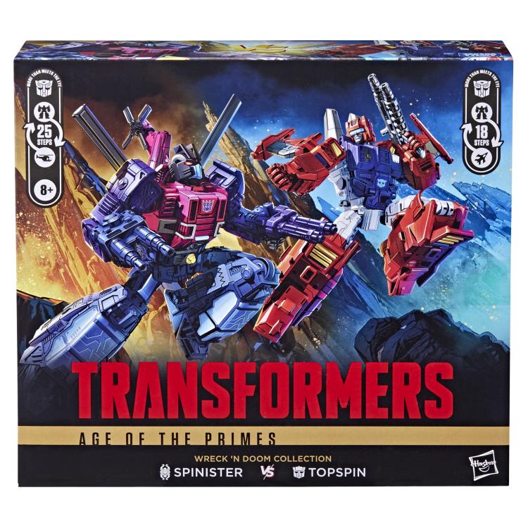 Transformers: Age of the Primes Wreck 'n Doom Collection Topspin vs Spinister Action Figure Two-Pack Gallery Image 6