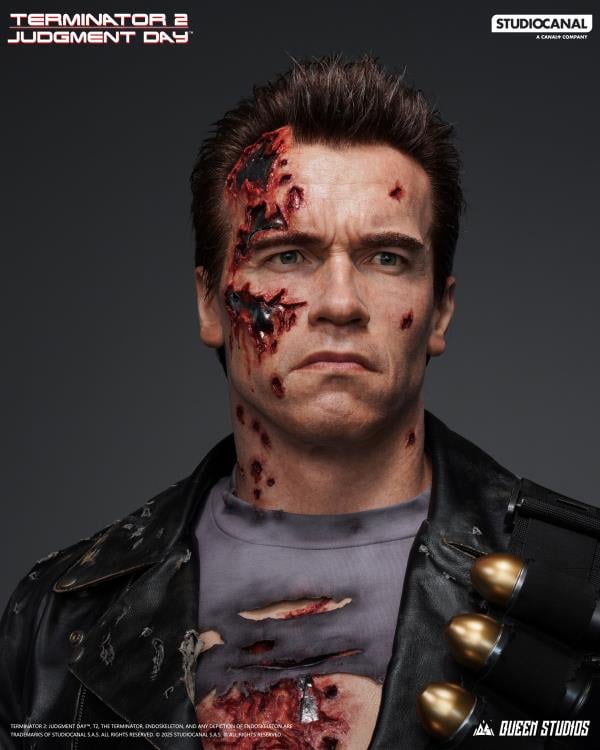 Terminator 2: Judgement Day T-800 (Battle Damaged Ver.) Life-Sized Bust Gallery Image 11