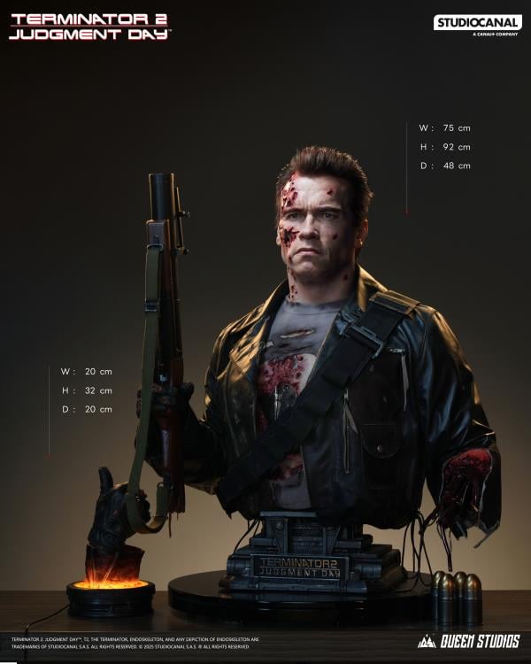 Terminator 2: Judgement Day T-800 (Battle Damaged Ver.) Life-Sized Bust Gallery Image 4