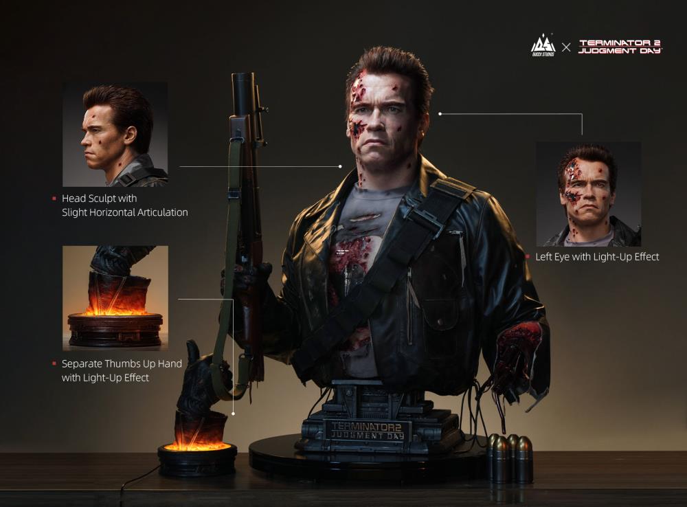 Terminator 2: Judgement Day T-800 (Battle Damaged Ver.) Life-Sized Bust Gallery Image 18