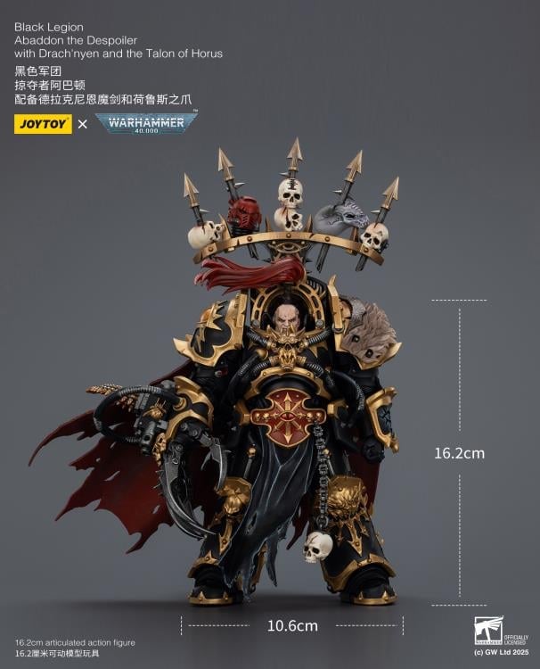 Warhammer 40,000 Black Legion Abaddon the Despoiler with Drach'nyen and the Talon of Horus 1/18 Scale Action Figure Gallery Image 20