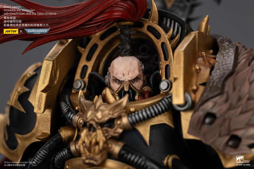 Warhammer 40,000 Black Legion Abaddon the Despoiler with Drach'nyen and the Talon of Horus 1/18 Scale Action Figure Gallery Image 14