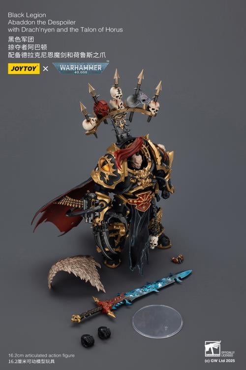 Warhammer 40,000 Black Legion Abaddon the Despoiler with Drach'nyen and the Talon of Horus 1/18 Scale Action Figure Gallery Image 19