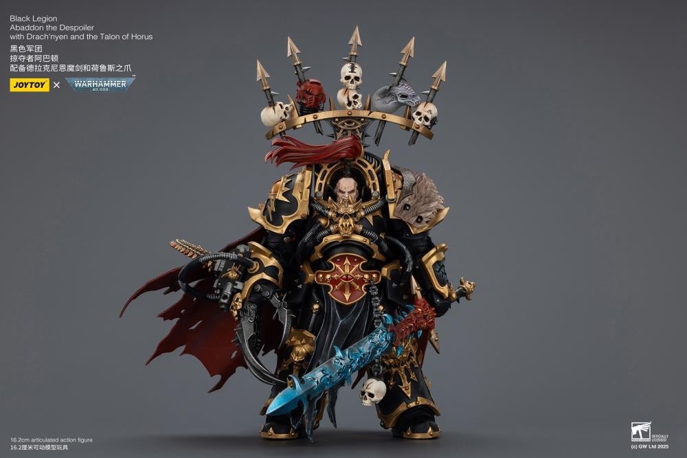 Warhammer 40,000 Black Legion Abaddon the Despoiler with Drach'nyen and the Talon of Horus 1/18 Scale Action Figure Gallery Image 8