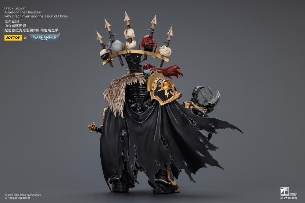 Warhammer 40,000 Black Legion Abaddon the Despoiler with Drach'nyen and the Talon of Horus 1/18 Scale Action Figure Gallery Image 9