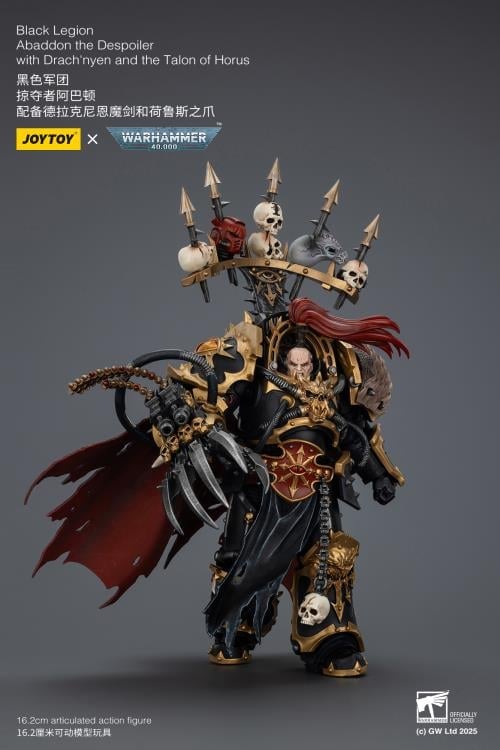 Warhammer 40,000 Black Legion Abaddon the Despoiler with Drach'nyen and the Talon of Horus 1/18 Scale Action Figure Gallery Image 4