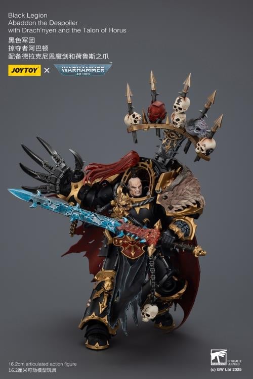 Warhammer 40,000 Black Legion Abaddon the Despoiler with Drach'nyen and the Talon of Horus 1/18 Scale Action Figure Gallery Image 6