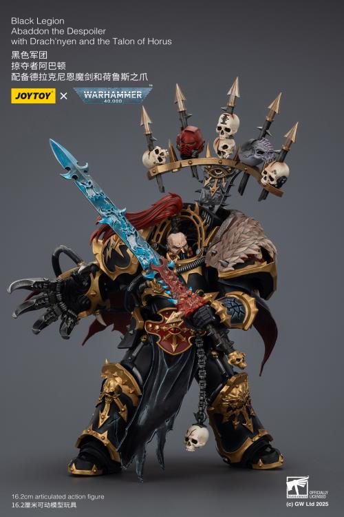Warhammer 40,000 Black Legion Abaddon the Despoiler with Drach'nyen and the Talon of Horus 1/18 Scale Action Figure Gallery Image 5