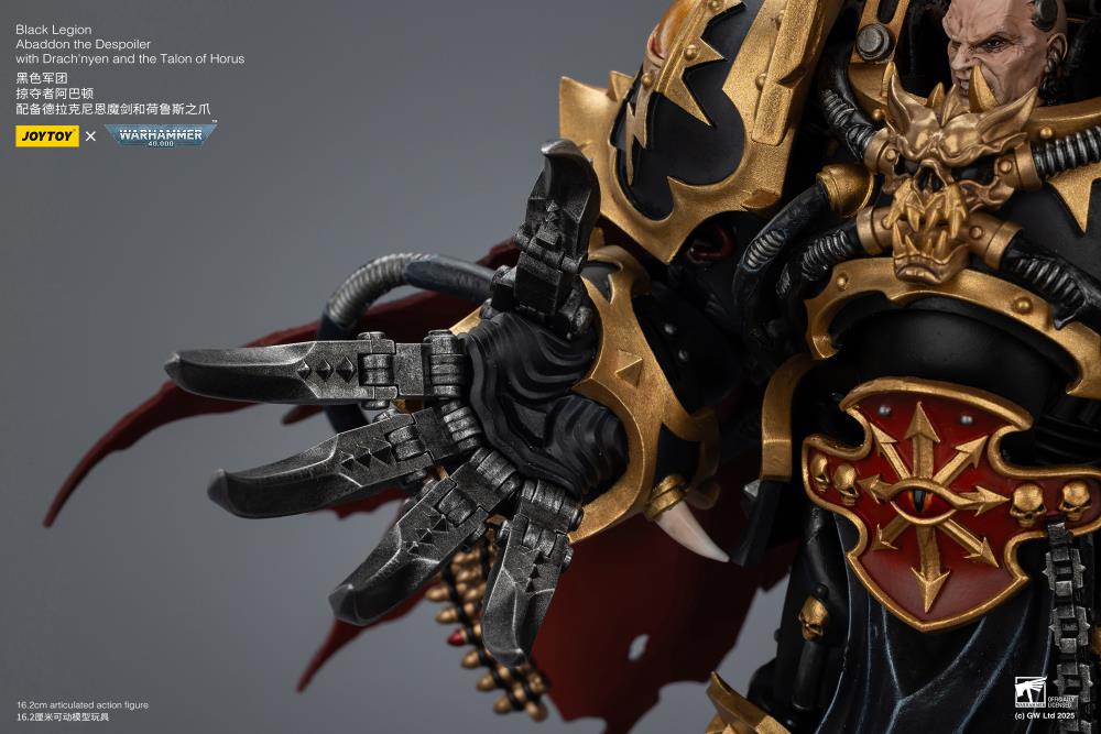 Warhammer 40,000 Black Legion Abaddon the Despoiler with Drach'nyen and the Talon of Horus 1/18 Scale Action Figure Gallery Image 17
