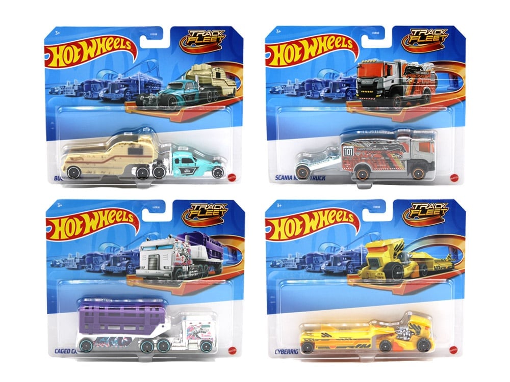 Hot Wheels Track Fleet Case of 4 Vehicles Gallery Image 1
