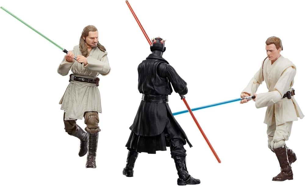 Star Wars: The Black Series Qui-Gon Jinn, Darth Maul and Obi-Wan Kenobi Action Figure Three-Pack (The Phantom Menace) Gallery Image 3