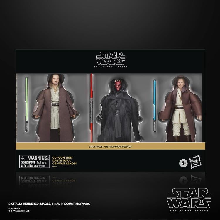 Star Wars: The Black Series Qui-Gon Jinn, Darth Maul and Obi-Wan Kenobi Action Figure Three-Pack (The Phantom Menace) Gallery Image 10