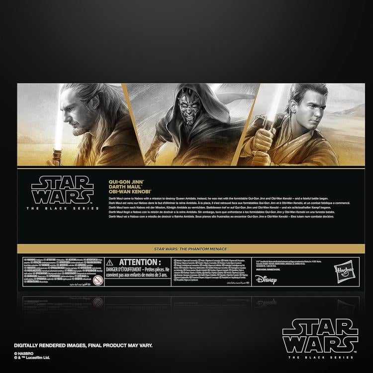 Star Wars: The Black Series Qui-Gon Jinn, Darth Maul and Obi-Wan Kenobi Action Figure Three-Pack (The Phantom Menace) Gallery Image 11