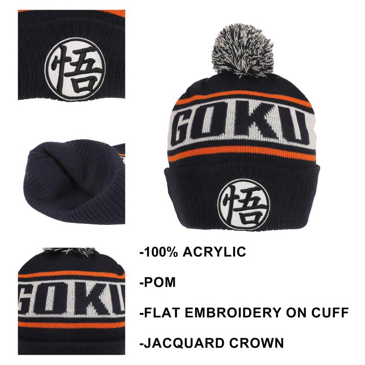 Dragon Ball Z Goku Kanji Blue Cuff Beanie Gallery Image 8