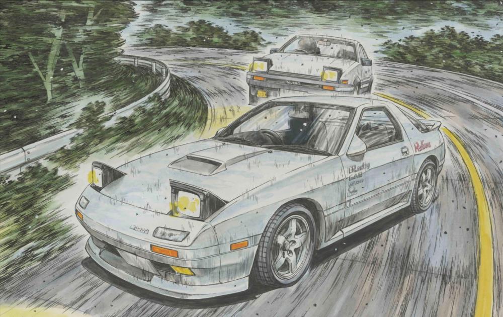 Initial D Series EX-1 Savanna RX-7 FC3S Late Ryosuke Takahashi Special Edition 1/24 Scale Model Kit with Character Acrylic Standee Gallery Image 3
