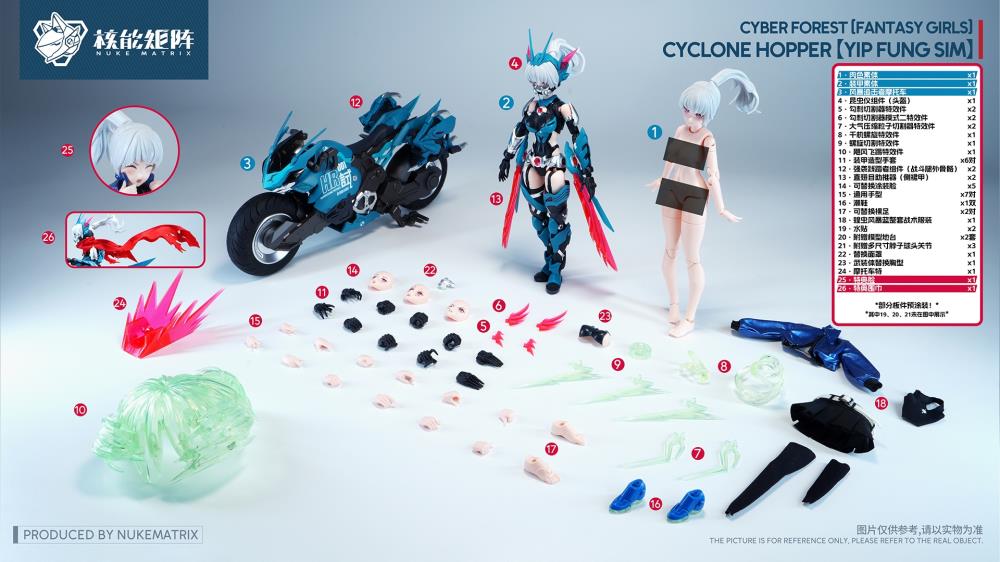 Cyber Forest Fantasy Girls Cyclone Hopper Yip Fung Sim 1/12 Scale Model Kit (With Bonus) Gallery Image 20
