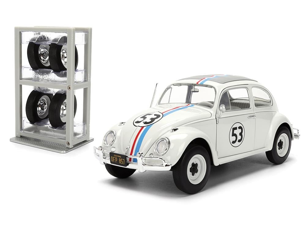 Herbie the Love Bug Hollywood Rides VW Beetle with Rack 1/24 Scale