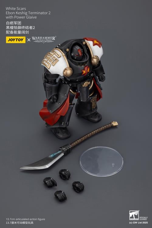 Warhammer: The Horus Heresy White Scars Ebon Keshig Terminator (Ver. 2) with Power Glaive 1/18 Scale Action Figure Gallery Image 12
