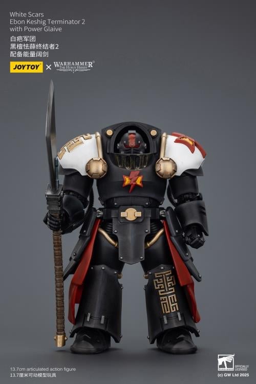 Warhammer: The Horus Heresy White Scars Ebon Keshig Terminator (Ver. 2) with Power Glaive 1/18 Scale Action Figure Gallery Image 4
