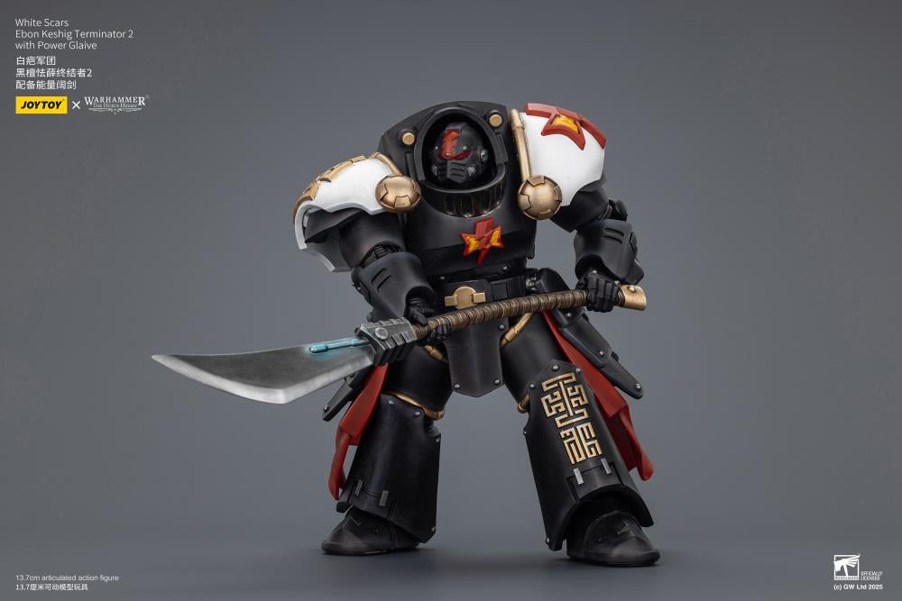 Warhammer: The Horus Heresy White Scars Ebon Keshig Terminator (Ver. 2) with Power Glaive 1/18 Scale Action Figure Gallery Image 9