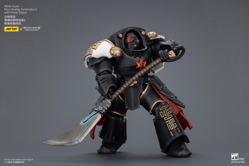 Warhammer: The Horus Heresy White Scars Ebon Keshig Terminator (Ver. 2) with Power Glaive 1/18 Scale Action Figure Gallery Image 11