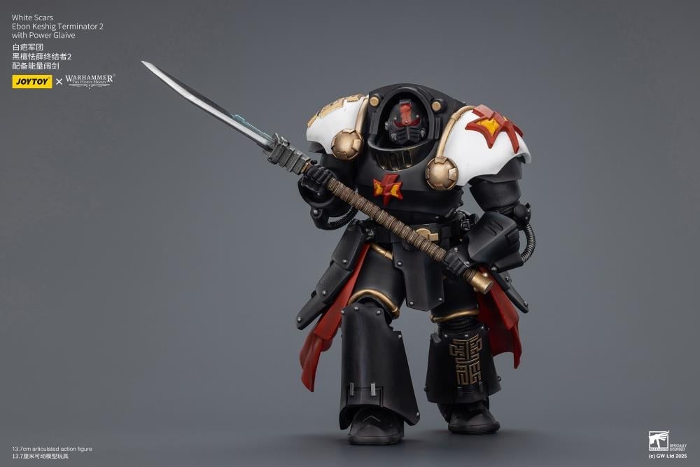 Warhammer: The Horus Heresy White Scars Ebon Keshig Terminator (Ver. 2) with Power Glaive 1/18 Scale Action Figure Gallery Image 10