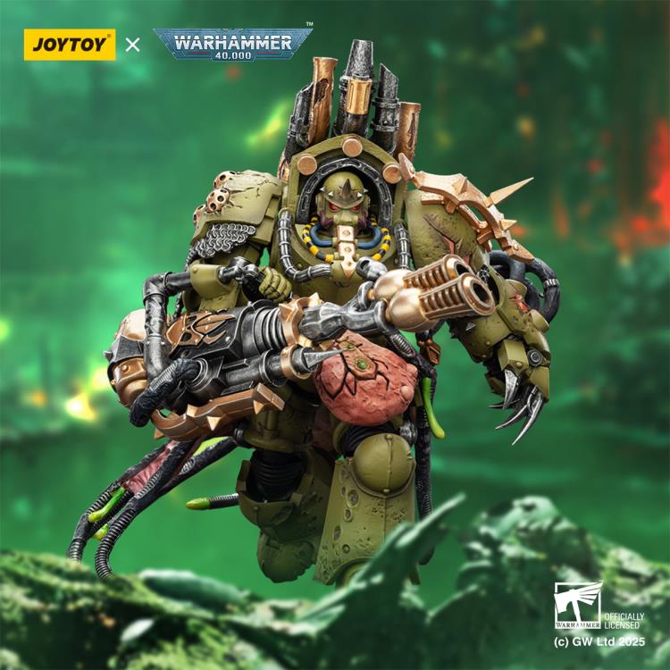 Warhammer 40,000 Death Guard Lord of Virulence with Power Fist and Twin Plague Spewer 1/18 Scale Action Figure Gallery Image 13