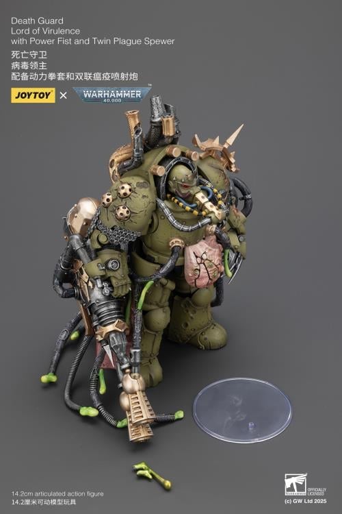 Warhammer 40,000 Death Guard Lord of Virulence with Power Fist and Twin Plague Spewer 1/18 Scale Action Figure Gallery Image 11