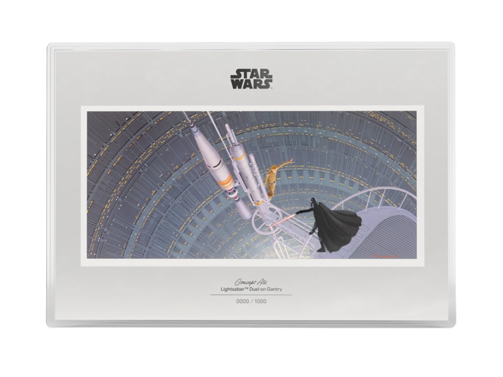 2026 Star Wars Concept Art Lightsaber Duel on Gantry 1 oz Silver Collectible Gallery Image 1