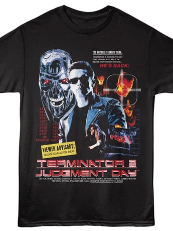 Terminator 2: Judgement Day Viewer Advisory Collage T-Shirt Gallery Image 2