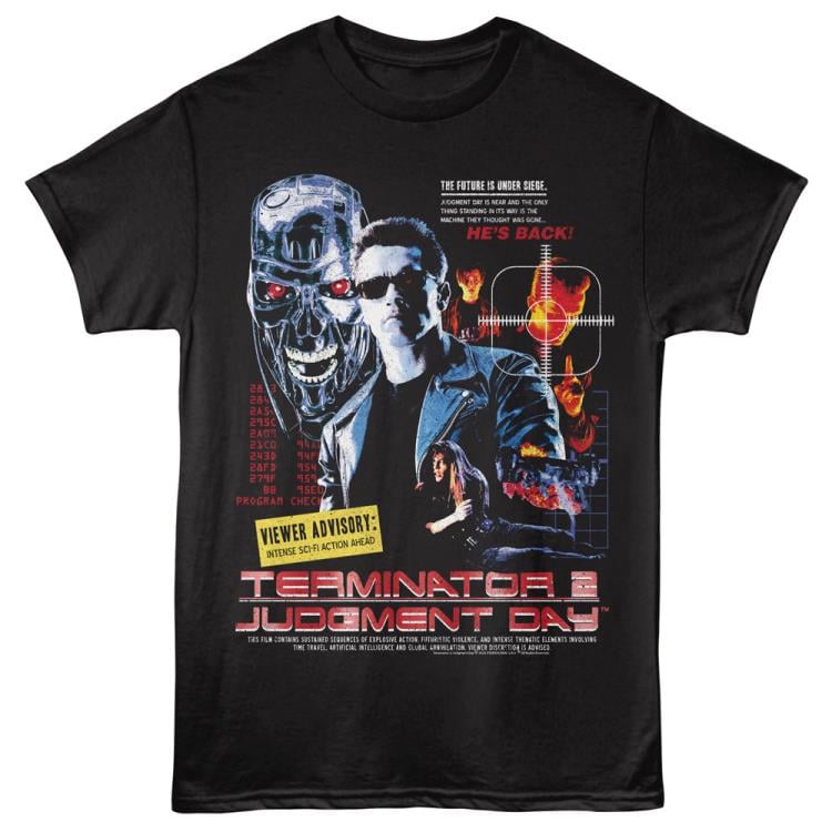 Terminator 2: Judgement Day Viewer Advisory Collage T-Shirt Gallery Image 3