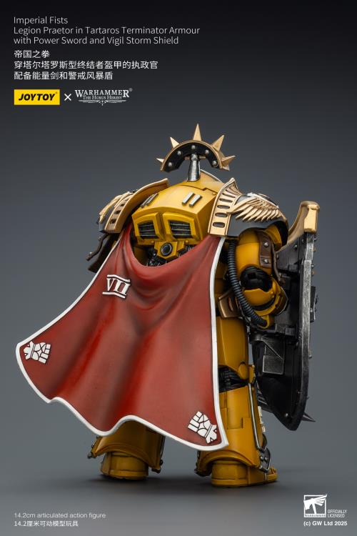 Warhammer The Horus Heresy Imperial Fists Legion Praetor in Tartaros Terminator Armor with Power Sword and Vigil Storm Shield 1/18 Scale Action Figure Gallery Image 7