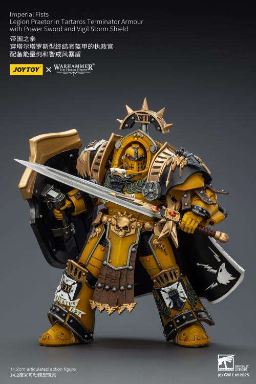 Warhammer The Horus Heresy Imperial Fists Legion Praetor in Tartaros Terminator Armor with Power Sword and Vigil Storm Shield 1/18 Scale Action Figure Gallery Image 8