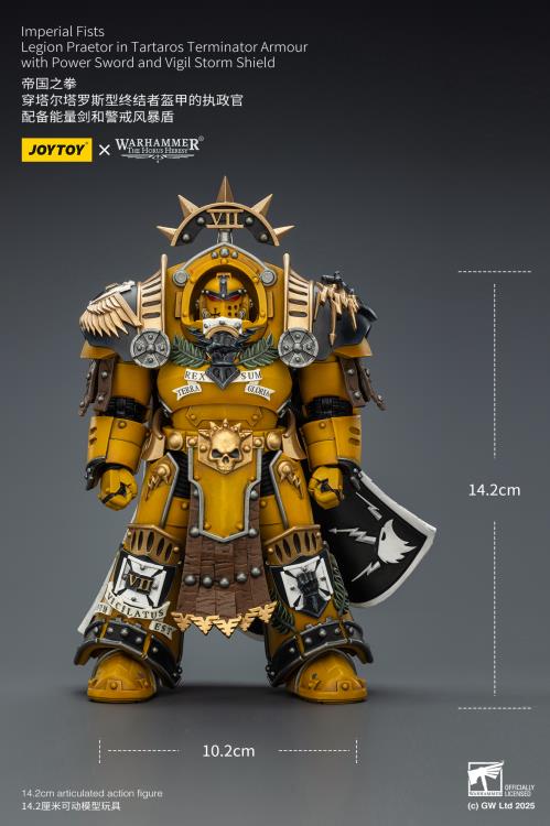 Warhammer The Horus Heresy Imperial Fists Legion Praetor in Tartaros Terminator Armor with Power Sword and Vigil Storm Shield 1/18 Scale Action Figure Gallery Image 13