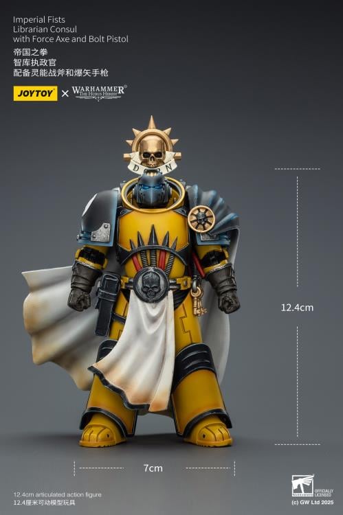 Warhammer: The Horus Heresy Imperial Fists Librarian Consul with Force Axe and Bolt Pistol 1/18 Scale Action Figure Gallery Image 15
