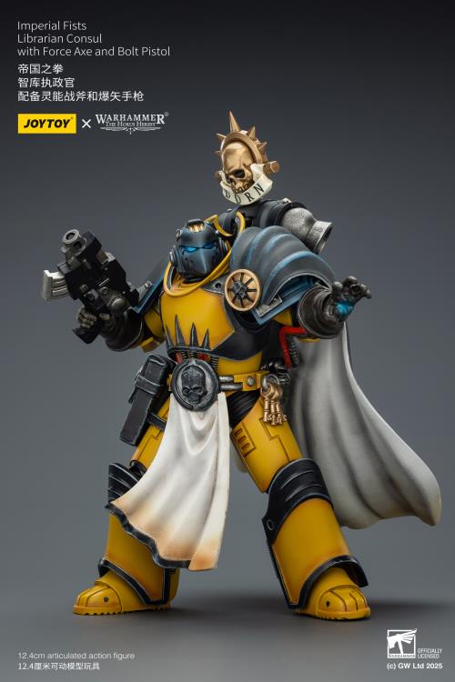 Warhammer: The Horus Heresy Imperial Fists Librarian Consul with Force Axe and Bolt Pistol 1/18 Scale Action Figure Gallery Image 12