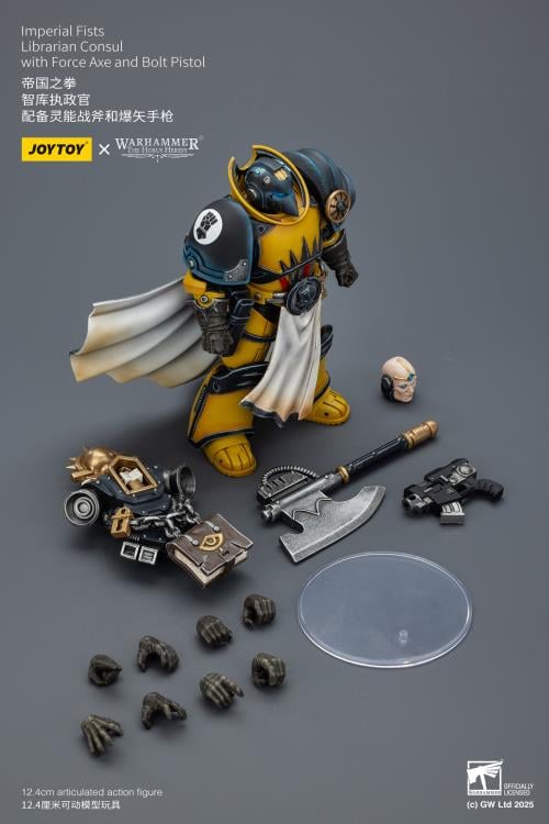 Warhammer: The Horus Heresy Imperial Fists Librarian Consul with Force Axe and Bolt Pistol 1/18 Scale Action Figure Gallery Image 14