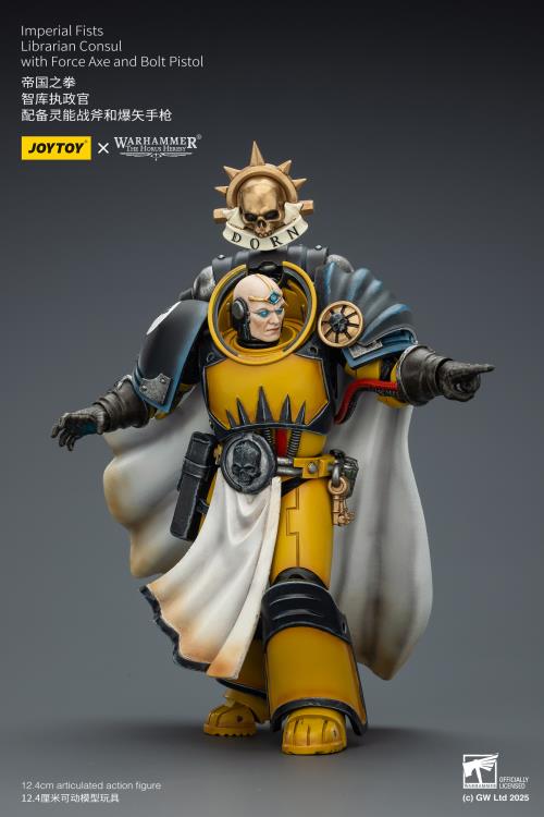 Warhammer: The Horus Heresy Imperial Fists Librarian Consul with Force Axe and Bolt Pistol 1/18 Scale Action Figure Gallery Image 13