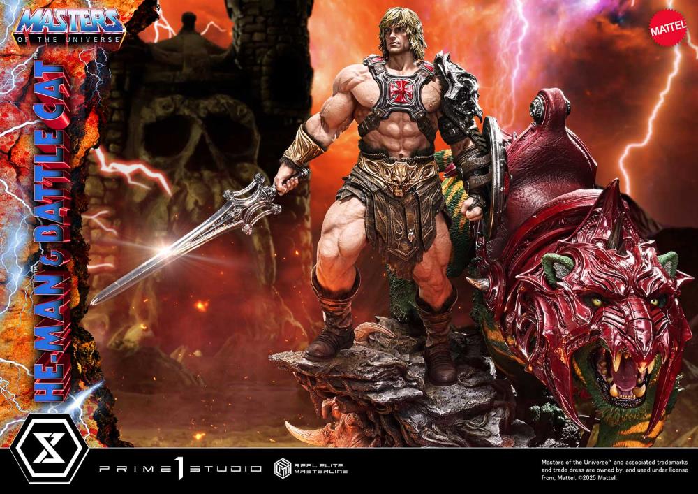 Masters of the Universe Real Elite Masterline He-Man & Battle Cat (Ultimate Bonus Ver.) 1/4 Scale Limited Edition Statue Gallery Image 14
