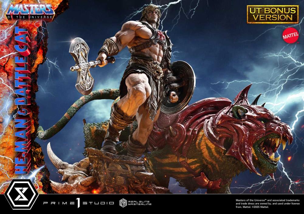 Masters of the Universe Real Elite Masterline He-Man & Battle Cat (Ultimate Bonus Ver.) 1/4 Scale Limited Edition Statue Gallery Image 7