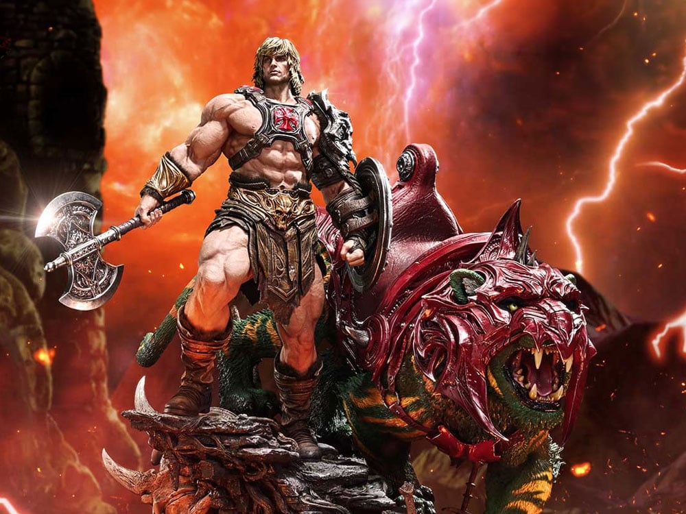 Masters of the Universe Real Elite Masterline He-Man & Battle Cat (Ultimate Bonus Ver.) 1/4 Scale Limited Edition Statue Gallery Image 1