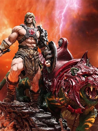 Masters of the Universe Real Elite Masterline He-Man & Battle Cat (Ultimate Bonus Ver.) 1/4 Scale Limited Edition Statue Gallery Image 2