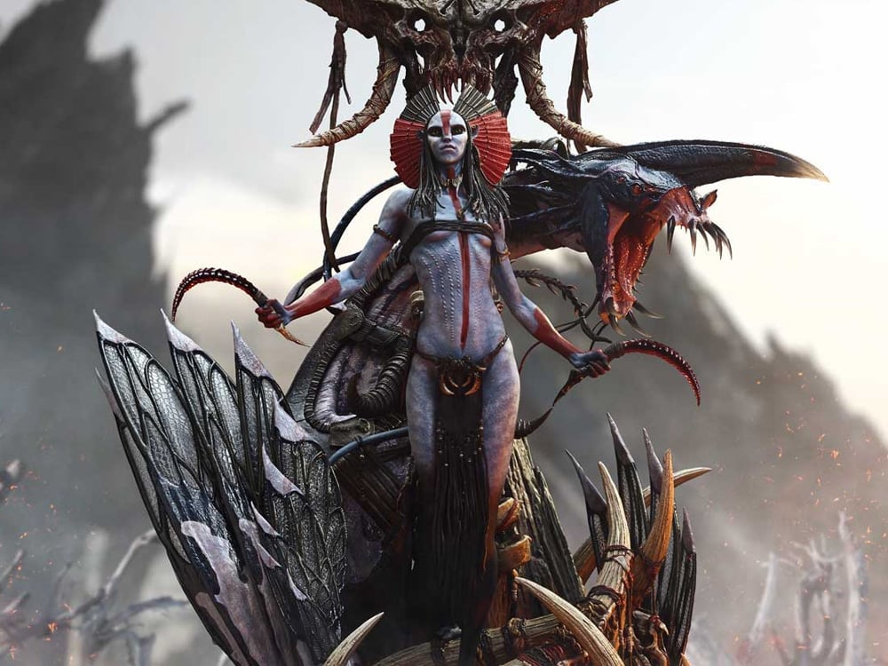 Avatar: Fire and Ash Real Elite Masterline Varang and Nightwraith (Bonus ver.) 1/4 Scale Statue Gallery Image 1