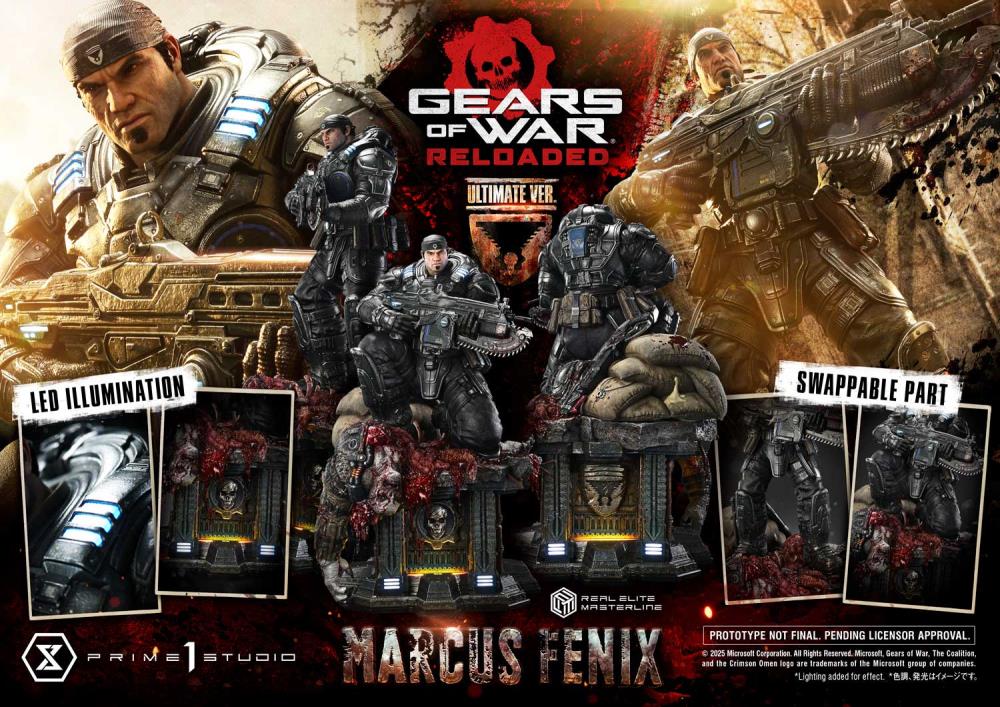 Gears of War Real Elite Masterline Marcus Fenix (Ultimate Bonus Ver.) 1/3 Scale Statue Gallery Image 5