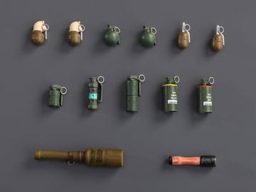 ➂SR16&M203 ナイツアーマメントカンパニー ピンバッチセット Grenades 1/12 Scale Accessory Set (WM-06)