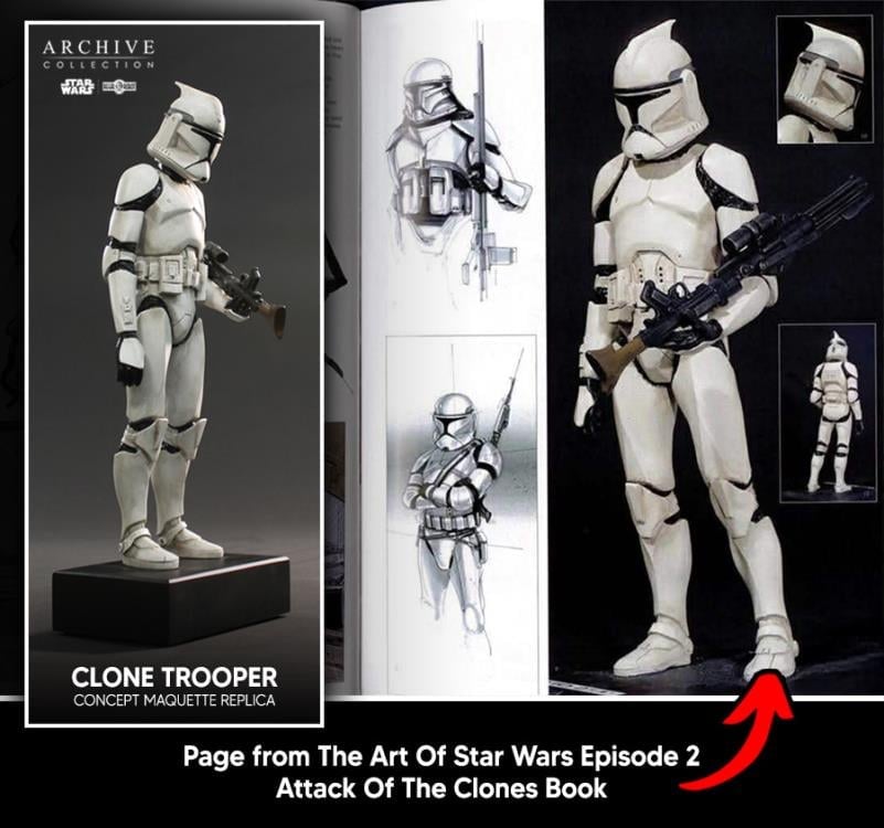 Star Wars: Attack of the Clones Archive Collection Clone Trooper (Signature Edition) Limited Edition Concept Maquette Replica Gallery Image 15
