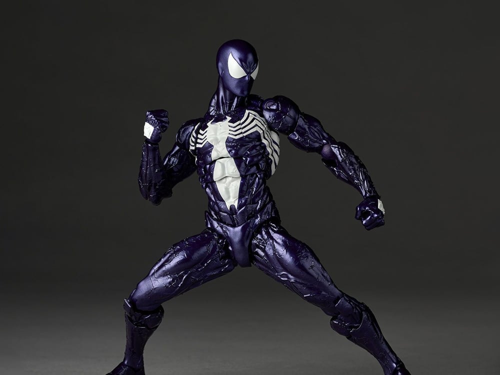 Marvel Comics Amazing Yamaguchi Revoltech NR106 Symbiote Suit Spider-Man (Purple Ver.) Action Figure Gallery Image 1
