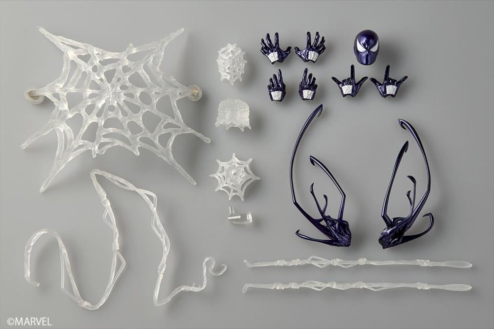 Marvel Comics Amazing Yamaguchi Revoltech NR106 Symbiote Suit Spider-Man (Purple Ver.) Action Figure Gallery Image 12