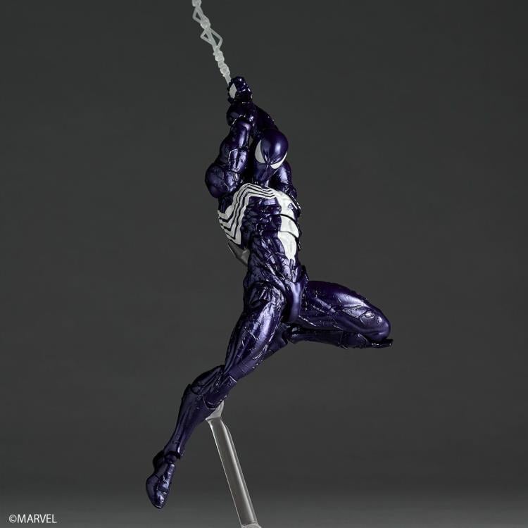 Marvel Comics Amazing Yamaguchi Revoltech NR106 Symbiote Suit Spider-Man (Purple Ver.) Action Figure Gallery Image 6